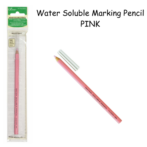 CLOVER Water Soluble Marking Pencils Sewing Quilting Marker - PINK  - 305002