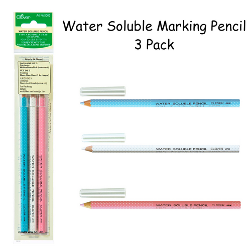 CLOVER Water Soluble Marking Pencils Sewing Quilting Marker - 3 Pack - 305003