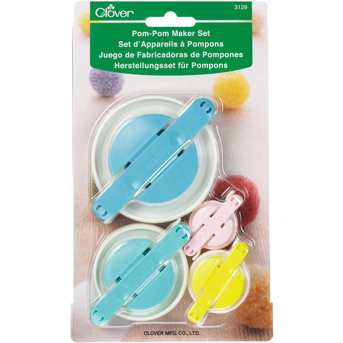 CLOVER Pom-Pom Maker 3129 Pack Includes 4 Sizes - 35mm, 45mm, 65mm, 85mm - 303129