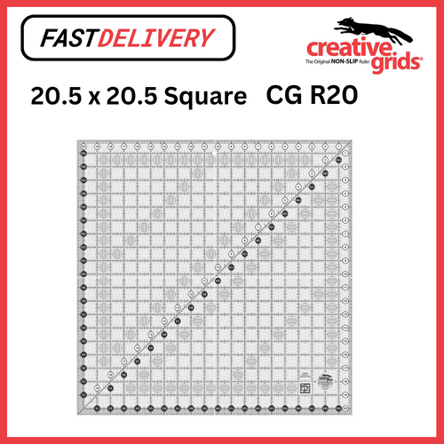 Creative Grids Quilt Ruler 20.5 x 20.5 Inch Square Non-Slip Quilt Ruler Sewing Quilting Crafts - CG R20
