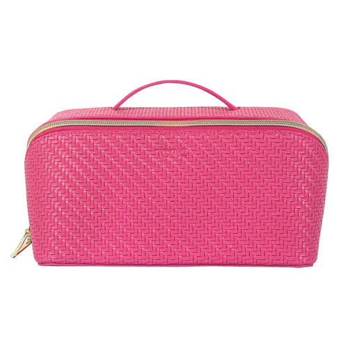 Tonic Herringbone Beauty Bag Large - Raspberry Pink