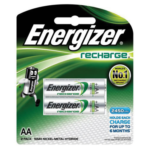 Energizer Recharge AA Rechargable Battery Batteries NH15BP2T - 2 Pack