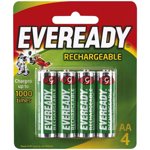 Eveready AA Rechargaeable Battery Batteries RE15BP4T - 4 Pack
