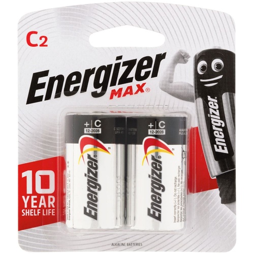 Energizer MAX C Battery Batteries E93BP2T - 2 Pack
