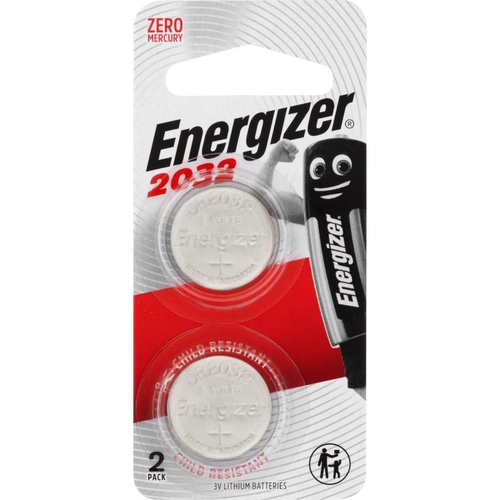 Energizer CR2032 3V Lithium Coin Button Battery Batteries - 2 Pack