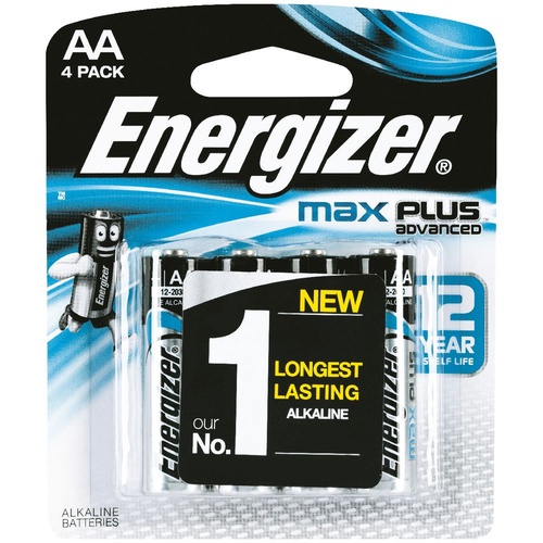 Energizer MAX Plus AA Advanced Battery Batteries X91RP-4T - 4 Pack