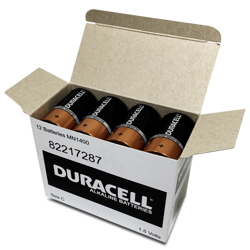 Duracell Coppertop Alkaline C Battery Batteries - Box 12