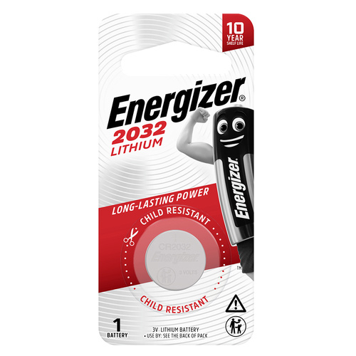 Energizer ECR2032 3V Lithium Coin Button Calculator/Games Battery Batteries - 1 Pack