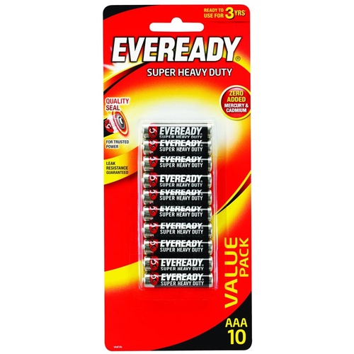 Eveready Super Heavy Duty AA Batteries Value 10 Pack