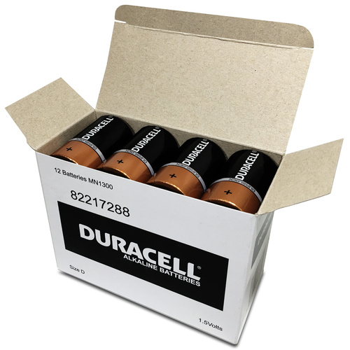 Duracell  D Size Batteries Coppertop Alkaline Battery - Box 12