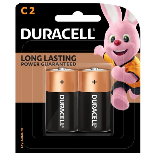 Duracell C Size Batteries Coppertop Alkaline Battery - 2 Pack