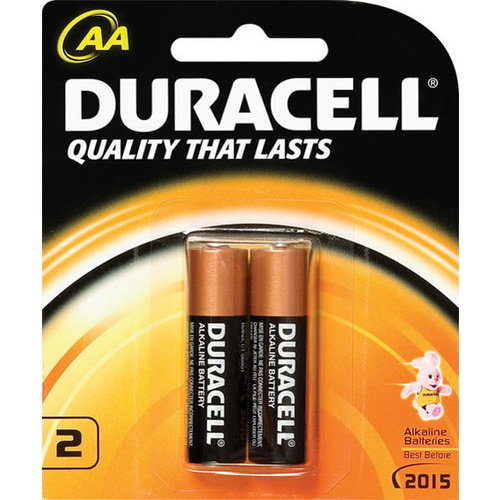 Duracell AA Size Batteries Alkaline Battery - 2 Pack