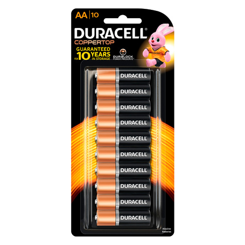 Duracell 82184954 Coppertop Batteries AA - 10 Pack