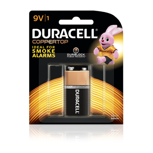 Duracell Alkaline Coppertop 9V Battery Batteries BP1 - 1 Pack