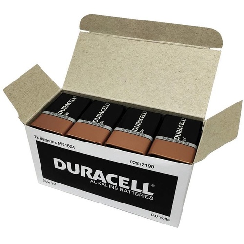 Duracell Coppertop Alkaline 9V Volt Battery Batteries - Box 12