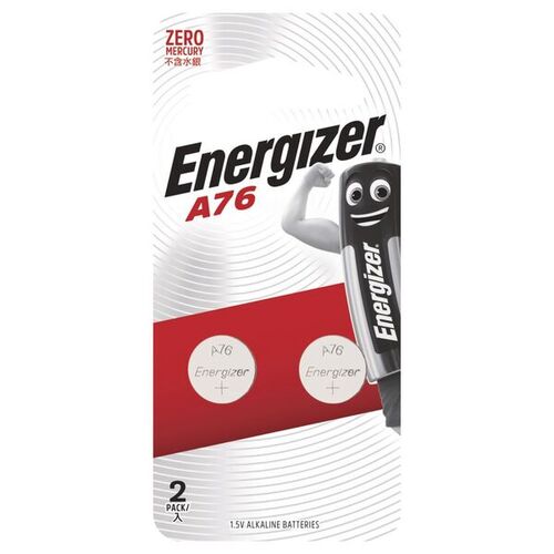 Energizer A76 Alkaline Button Batteries A76BP2 - 2 Pack