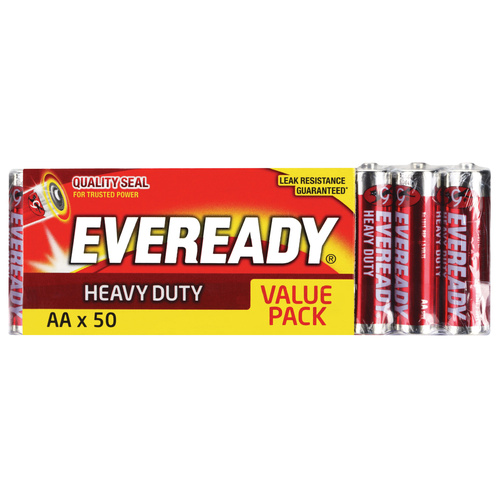 Eveready Heavy Duty AA Batteries Value 50 Pack - E301017700