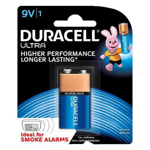 Duracell 9V Size Batteries Ultra Alkaline Higher Performance + Longer Lasting Battery