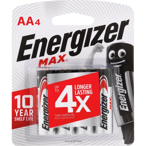 Energizer MAX AA E91 Batteries Battery E91BP4TN - 4 Pack