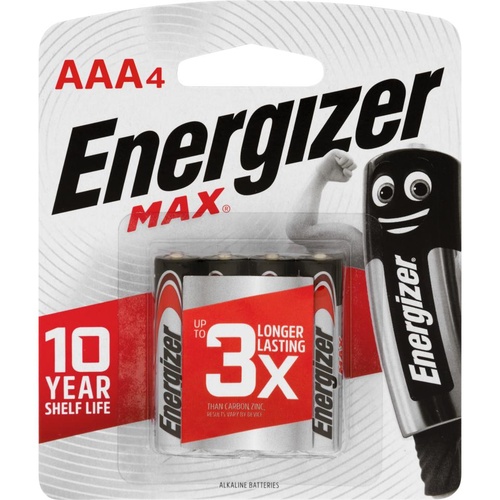 Energizer MAX AAA E92 1.5V Batteries Battery E92BP4TN - 4 Pack