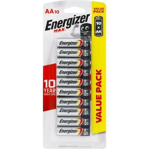Energizer MAX AA Battery Batteries E91HP10TN - 10 Pack