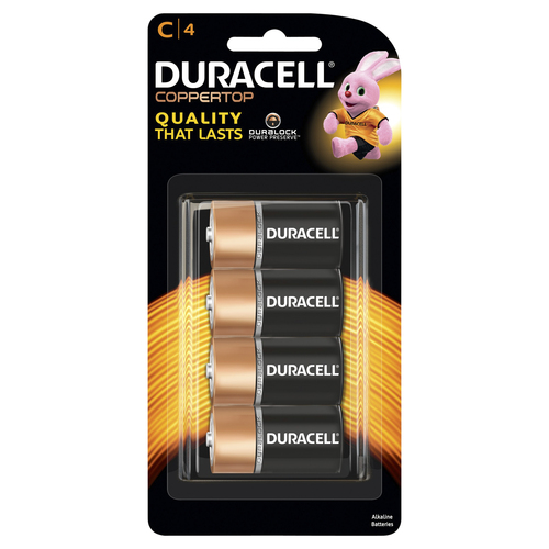 Duracell C Size Batteries Coppertop Alkaline Battery - 4 Pack