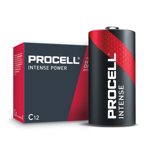 Procell C Size Intense Alkaline Batteries Industrial - 12 Pack