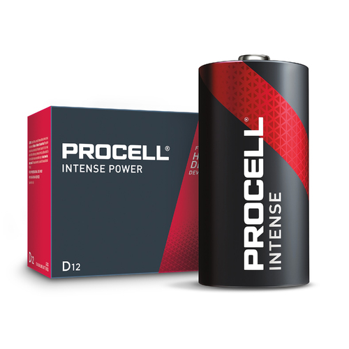 Procell D Size Intense Alkaline Batteries Industrial - 12 Pack