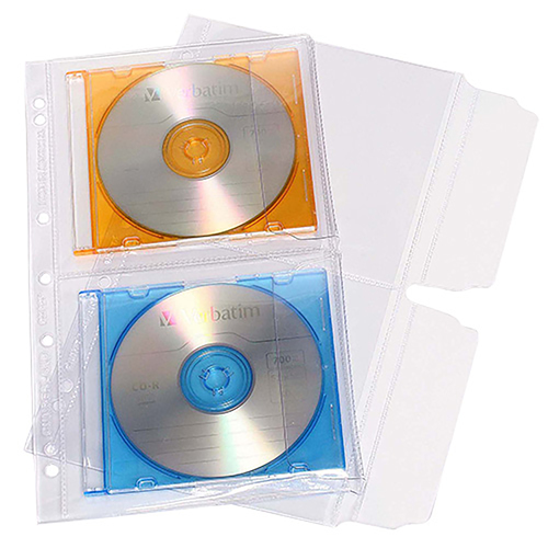 Cumberland CD/DVD Binders and Pockets 2 Disc 10 Pack - Clear