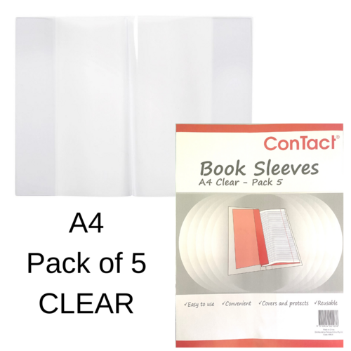 Contact Book Sleeve Slip On A4 Size Clear - Pack 5 
