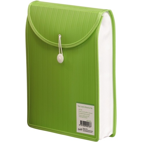 Bantex Top Load A4 Document File Folder With Elastic Closure 400132296 - Green