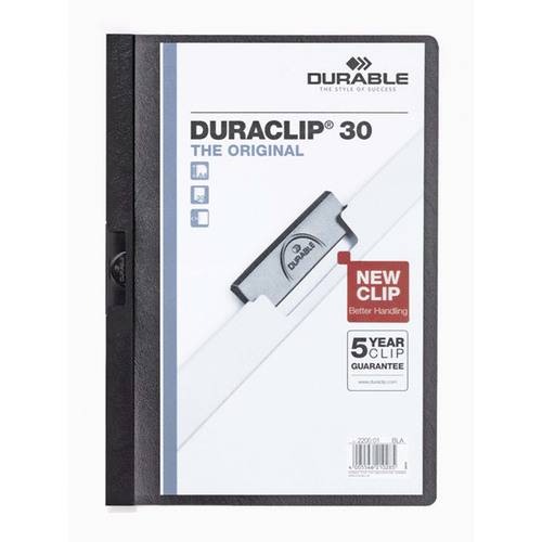 Duraclip A4 Clip File Document File 30 Sheet 220001 - Black