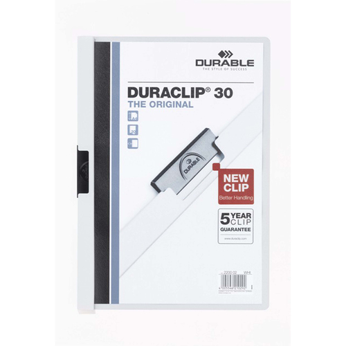 Duraclip A4 Clip File Document File 30 Sheet 220002 - White