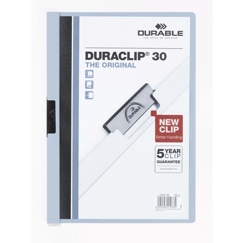 Duraclip A4 Clip File Document File 30 Sheet 220006 - Blue