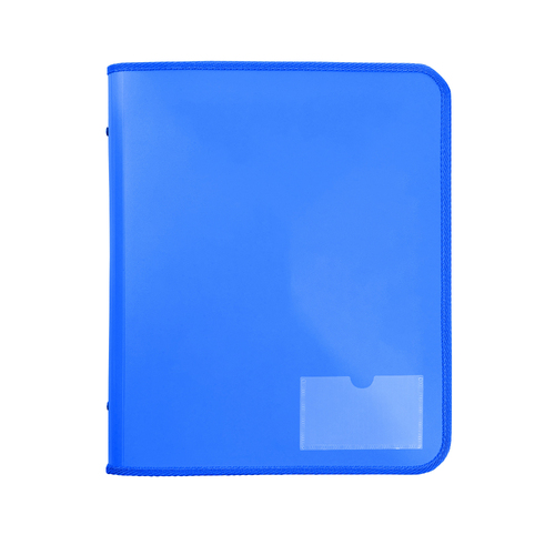 Marbig A4 Zipper Binder 2D-Ring With 25mm Spine PP With Tech Case - BLUE