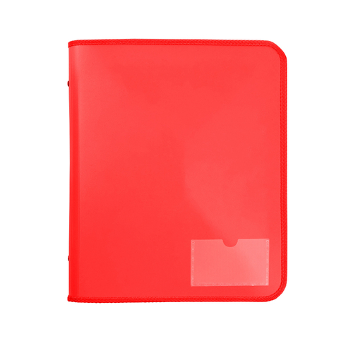 Marbig A4 Zipper Binder 2D-Ring With 25mm Spine PP With Tech Case - RED