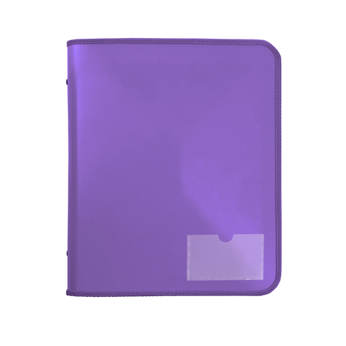 Marbig A4 Zipper Binder 2D-Ring With 25mm Spine PP With Tech Case - PURPLE