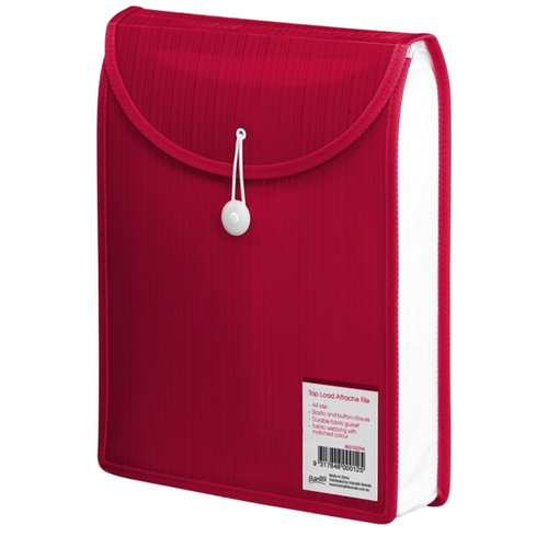 Bantex Top Load A4 Document File Folder With Elastic Closure 400159856 - Red
