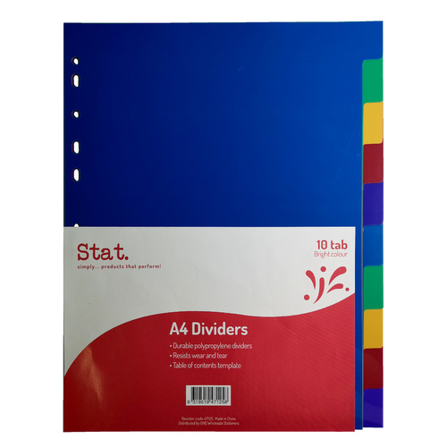 Stat Tab Dividers A4 PP - 10 Tabs
