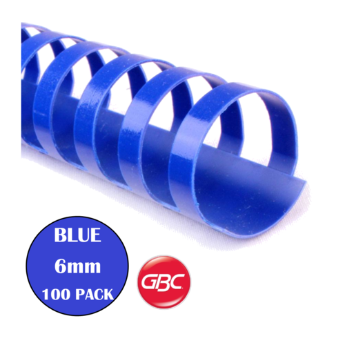GBC Binding Combs 6mm 21 Loop 100 Pack BLUE - BEP6BL100