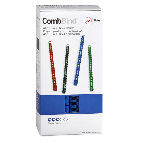 GBC Binding Combs 14mm 21 Loop 100 Pack WHITE - BEP14W100