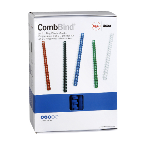 GBC Binding Combs 19mm 21 Loop 100 Pack BLUE - BEP19BL100