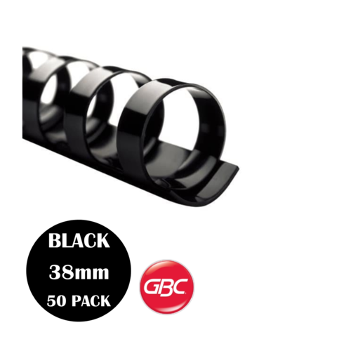 GBC Binding Combs 38mm 21 Loop 50 Pack BLACK - BEP38BK50