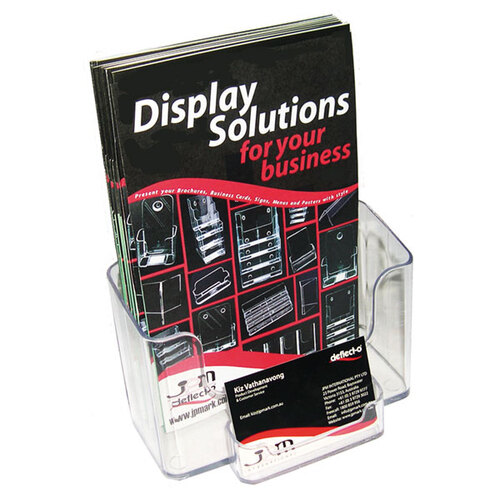 Deflecto A5 Portrait Brochure Holder With Business Card 74911 – Clear