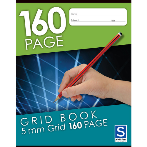 Sovereign Grid Book 225x175mm 5mm Grid 160 Page -10 Pack