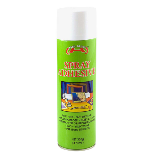 Helmar Adhesive Glue Spray 330g Multipurpose Fast Drying Dries Clear - 048209