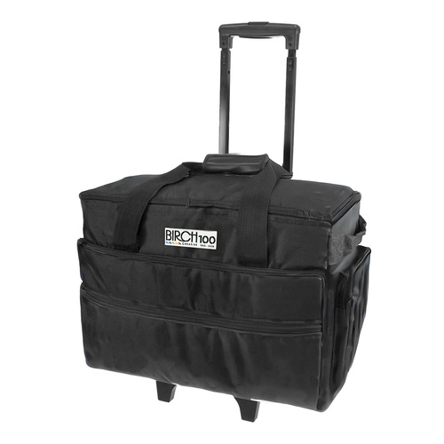 Large Sewing Machine/Overlocker Trolley Tote Bag On Wheels With Telescoping Handle Heavy Duty & Super Strong Zips | 51L x 38W x 28H cm | 006106 - BLAC