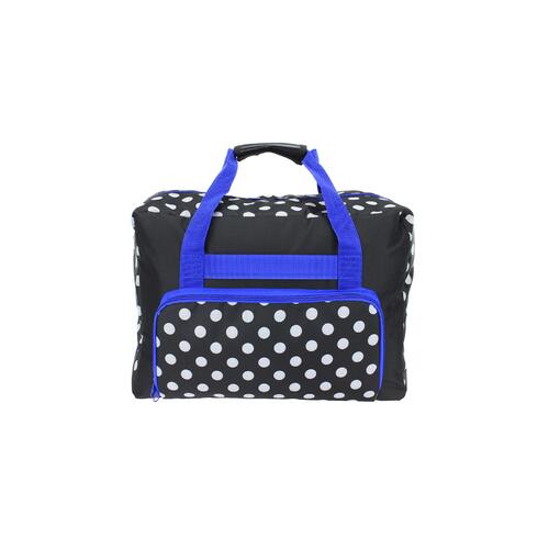 BIRCH Sewing Machine Bag, Craft, Tote, Storage Bag Black With Dots & Blue Handle - 007051