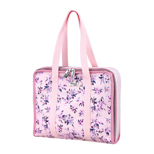 Sewing/Craft Storage Case Bag With Floral Pattern, Zipper Closure & Comfortable Shouilder Strap | 34 x 10 x 27.5 cm |  010717 - FLORET PINK