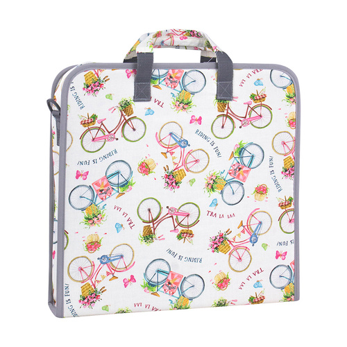 Sewing/Craft Storage Case Bag With Centre Zippered Closure & Shoulder Style Carry Straps | 36.5cm x 7cm x 35.5cm | 010952 - BICYCLE BLOOMS